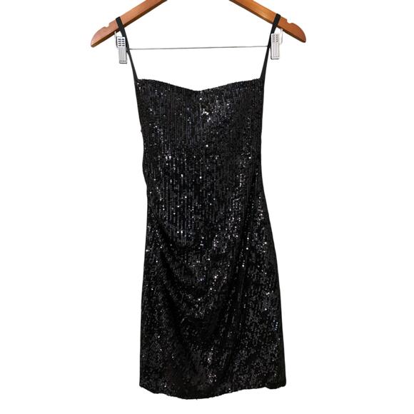 NWT Nookie Lumina Mini Dress Small Black Sequin Backless Cocktail Party Glam - Picture 2 of 12